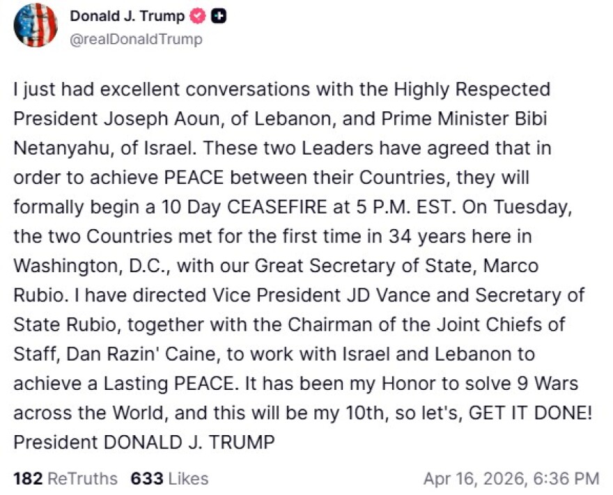 Τι προβλέπει η συμφωνία εκεχειρίας μεταξύ Ισραήλ και Λιβάνου, το Στέιτ Ντιπάρτμεντ έδωσε λεπτομέρειες