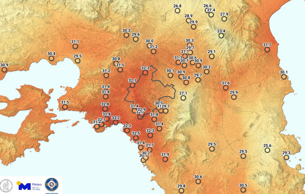 Ισχυρή δυσφορία το βράδυ της Κυριακής στην Αθήνα – Στους 32-33 °C η θερμοκρασία