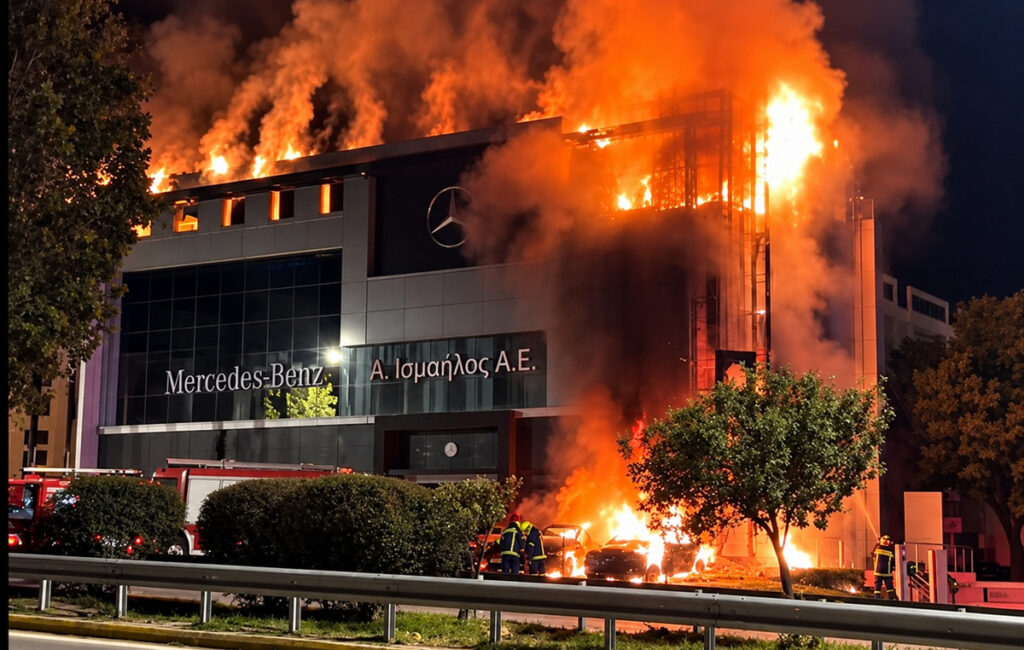 Κατασβέστηκε η πυρκαγιά σε αντιπροσωπεία αυτοκινήτων στη Γλυφάδα – Καταστροφές σε αυτοκίνητα – Ενδείξεις εμπρησμού