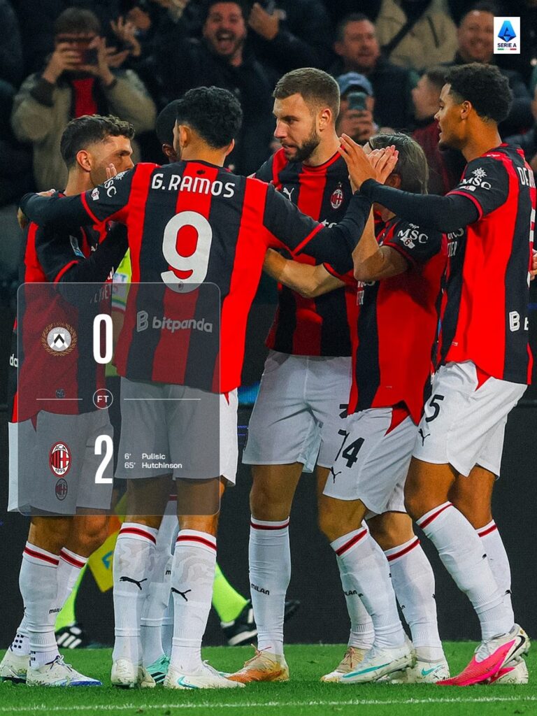 Ουντινέζε-Μίλαν 0-2: Οι «Ροσονέρι» νίκησαν στο ρελαντί και παραμένουν αήττητοι